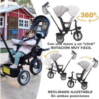 Evolutivo Bebé SAMI Plegable con asiento reclinable y giratorio 360 bicicleta 2 años – carrito bebe, correpasillos juguete, 1-5 años 25kg – Luz, capota extensible y mango parental - details 3
