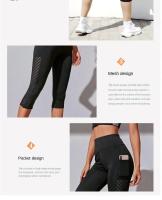Pantalones cortos deportivos de Yoga para mujer, pantalones cortos para Fitness, cintura alta, levantamiento de cadera, correr, Yoga, bolsillos laterales, medias, ropa deportiva de secado rápido para gimnasio - details 6