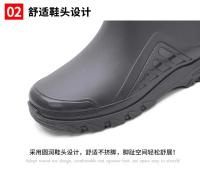 Botas de lluvia para hombre, botas desnudas a la moda, zapatos antideslizantes para trabajo de Chef, zapatos de pesca de goma impermeables y duraderos, zapatillas de deporte para hombre 2023 - details 29