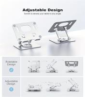 Soporte plegable para tableta con rotación de 360 °, accesorio ajustable de aluminio para teléfono, de 4,7 a 12 pulgadas, para IPad MiPad MatePad Tab - details 7