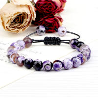 8mm hombres mujeres ágatas de fuego cuentas de ónix pulsera brazaletes curación Piedra Natural Chakra oración encanto Buda joyería ajustable regalos - details 3