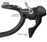 Mango completo para bicicleta de carretera, manillar de carbono UD brillante, 400/420/440mm - details 11