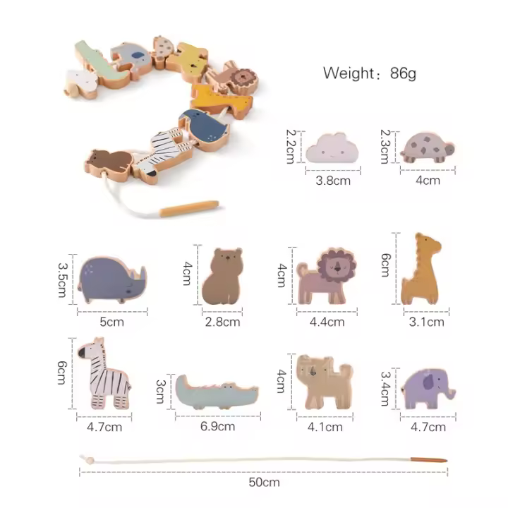 Bloques de construcción de estilo nórdico, juguete de rompecabezas DIY, Rayo de equilibrio apilable de animales - 1