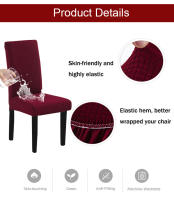Cubierta de Silla Impermeable Coolazy para Sala de Comedor con Material de Spandex y Poliéster Removible y Elástica Estilo Jacquard con Cierre de Cordón - details 4