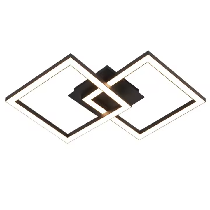 CBJKTX Lámpara de techo LED cocina 24W negro diseño moderno lámpara de pasillo blanco cálido pasillo cuadrado para sala de estar - 1