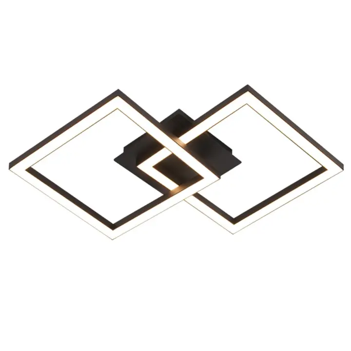 CBJKTX Lámpara de techo LED cocina 24W negro diseño moderno lámpara de pasillo blanco cálido pasillo cuadrado para sala de estar - 1