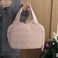 Bolsa de cosméticos esponjosa de doble apertura de gran capacidad, neceser portátil de viaje para mujer - details 5