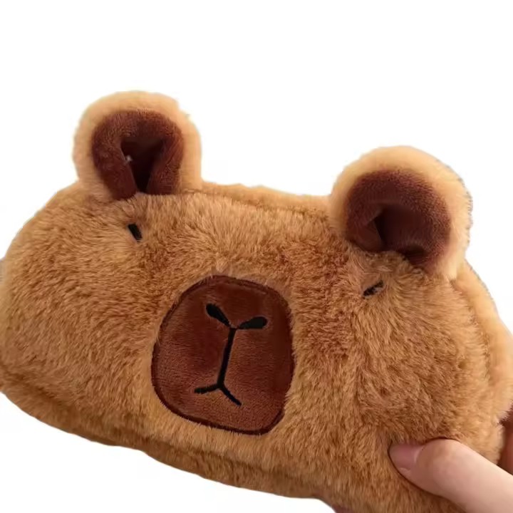 Bolsa de lápices muñeco de peluche Capybara, bolsa de bolígrafos de felpa, Capibala, bolígrafo de dibujos animados de peluche, Animal, lindo Capibara, bolsa de lápices de felpa para niñas - 1