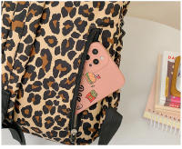 Bolsa de la escuela ins viento Japón y Corea campus estampado de leopardo de dibujos animados masculino y femenino estudiantes mochila de escuela media estudiante bolsa de la escuela bolsa de ordenador mochila de gran capacidad - details 6