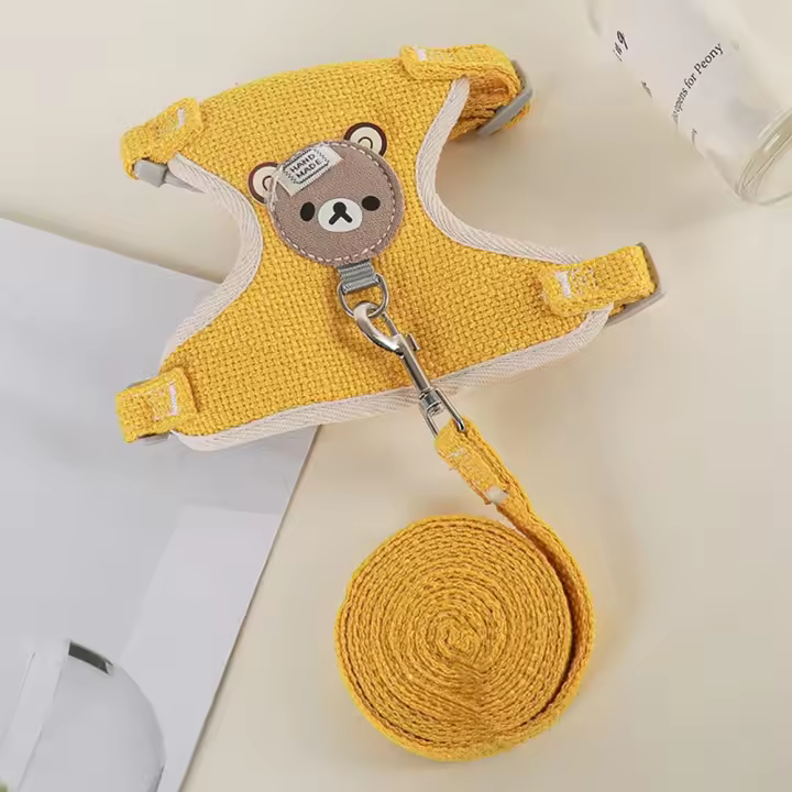 Chaleco para mascotas con dibujos de oso, accesorios para perros y gatos, cuerda para perro, correa para el pecho, cadena para perro, cuerda de tracción - 1