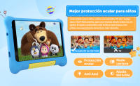 HotLight Tablet para niños Android 13,Tableta Infantil 7 Pulgadas con 5GB RAM 32GB ROM (TF 128GB),Cámara Doble,Bluetooth,Control Parental,Funda EVA (Azul) - details 3