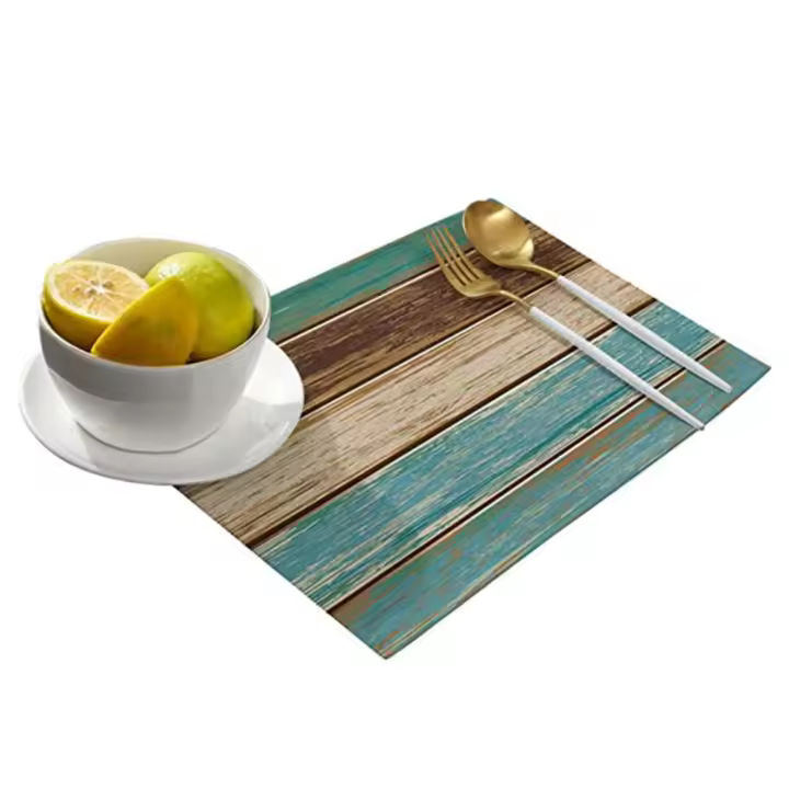 Tapete de mesa antideslizante de terileno, Mantel Individual de 45x30 CM, color Naranja/azul/marrón/verde/azul bebé, 1/4 piezas - 1
