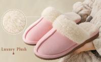 Zapatillas mullidas de invierno para mujer, zapatos peludos y peludos para el hogar, Zapatillas de casa de piel sintética, Zapatillas de felpa para interior, cómodas y cálidas, zapatillas planas silenciosas - details 1