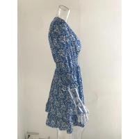 Vestido de flores fragmentadas de manga corta con estampado bohemio, jersey de cintura, longitud media, nuevo - details 15