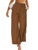 Pantalones anchos de cintura alta para mujer, moda otoño primavera - details 3