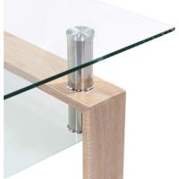 Mesa Moderna de Centro con Tapa de Cristal Transparente y Base de Metal Negro (100x60 cm) - details 33