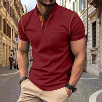 Hombre manga corta henry camiseta hombre cuello redondo patchwork body - details 29