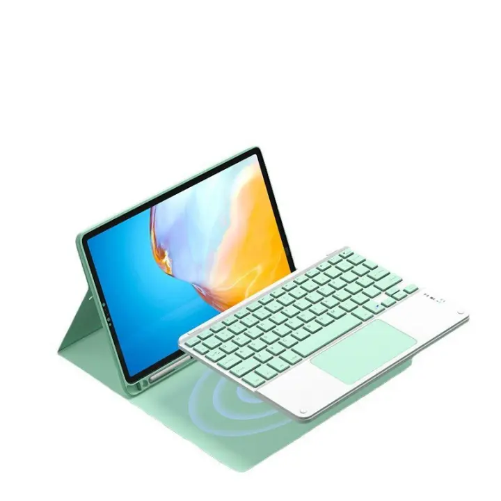 Teclado inalámbrico Compatible con Bluetooth, Touchpad de 10 pulgadas, recargable, 78 teclas, para Android, ios, Windows, Tablet, ipad - 1