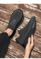 Zapatos para correr para hombre, zapatillas de deporte con calcetines tejidos, zapatos planos sin cordones para primavera y verano, mocasines de talla grande para hombre, zapatos planos deportivos de tenis - details 13
