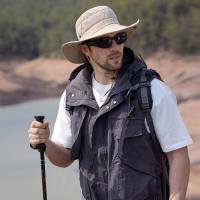 Sombrero de pescador de malla de nailon informal, gorra de senderismo portátil con protección UV de secado rápido, sombrero de cubo plegable suave impermeable para hombre y mujer - details 3