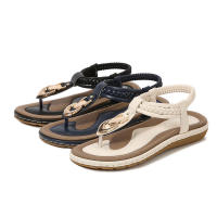 Sandalias planas de estilo coreano casual con hebilla dorada y clip antideslizante para mujer, nuevas para el verano de 2025. - details 2