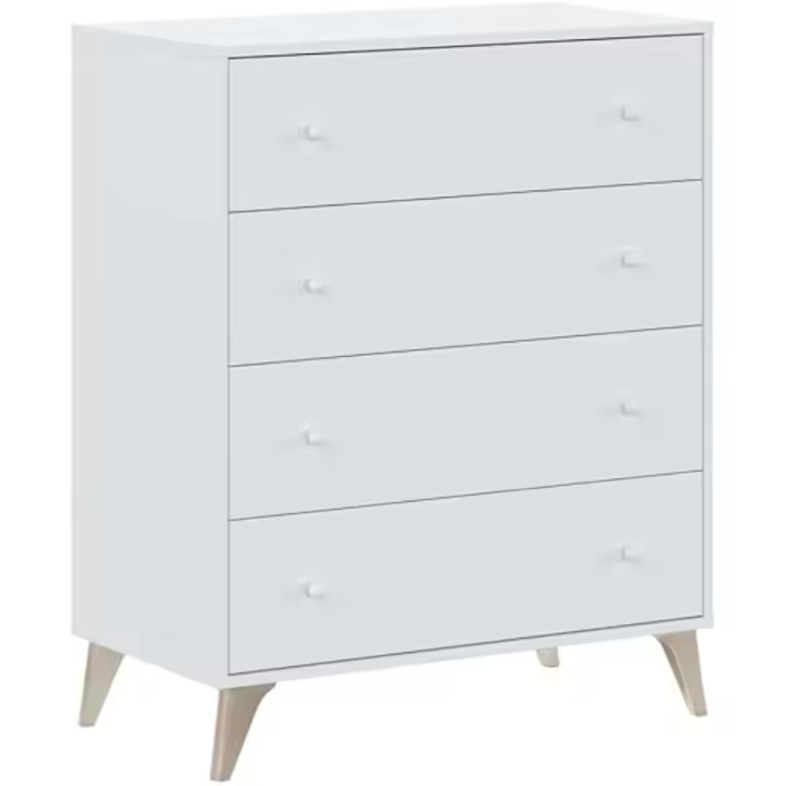 Comoda de 4 Cajones para Dormitorio Modelo Sweet, Acabado en Blanco, Medidas 77,5 cm x 95 cm x 40 cm - 1