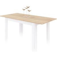 Comedor Extensible, Mesa Rectangular, Modelo Danna, Acabado Blanco Artik y Roble Canadiense - details 0