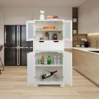 Armario Suelo de Baño, Mueble de Baño con Estantes Ajustables, Mueble de Almacenaje con Cajones y Doble Puerta, Mueble Lateral Multifuncional para Cocina (Gris) - details 19
