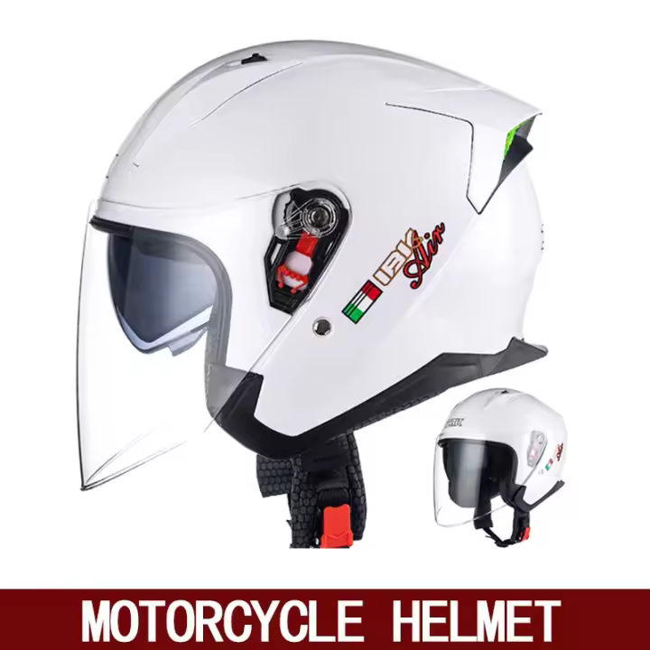 Cascos de moto para hombre y mujer, semicascos, certificación 3c, cuatro estaciones, doble lente universal - 1