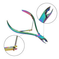 Herramientas de Manicura de Titanio Holográfico Set de 2 Piezas Pulverizador de Piel Muerta Doble Resorte Cortador de Uñas - details 2