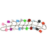 Piercing de hélice de 5 piezas, barra de 1,2x10mm con bola cuadrada de 3mm, pendiente, bola en forma de S, Piercing para nariz y labio - details 0