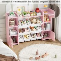 Estantería Montessori para Juguetes y Libros Organizador de Juguetes Blanco para Niños - details 12