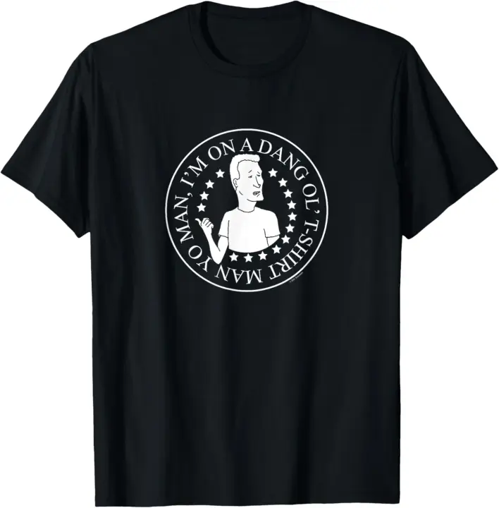 Camiseta de algodón negro suave y ajustado con cuello redondo, Top de moda de King of the Hill Dang Ol' - 1