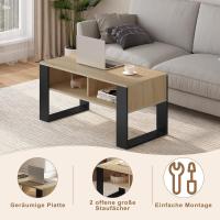 Mesa Centro Baja Mesa Auxiliar de 2 Niveles Mesita Lateral para Sofá Mesa de Café con Comodidades - details 13