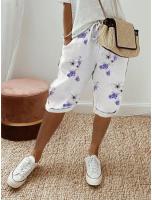 Pantalones Casuales de Verano de Algodón Lino Pantalones Cortos de Moda Callejera para Mujeres - details 3