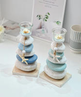 Adornos Decorativos de Candelabros de Piedra Estilo Mediterráneo Artesanías de Mesa de Exhibición de Estrellas del Mar de Madera Doble Color Opcional - details 3