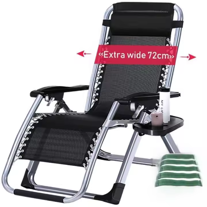Sillas de Gravedad Cero Sillas extragrandes para Personas de Trabajo Pesado, sillones reclinables de Patio Extra Anchos Tumbona para Tomar el Sol en la Playa, Soporte 440 lbs. - 1