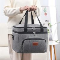Bolsa de almuerzo Bento aislante de doble capa de gran capacidad, refrigerador portátil para Picnic, bolsa de hielo, bolsas térmicas impermeables para comida - details 0