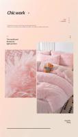Cubierta de Edredón de Lana Gruesa para Invierno Súper Suave y Cálido Estilo Moderno Lujo Terciopelo Quilt Cover - details 10