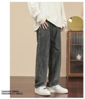 Jeans casuales para hombre Moda Pierna ancha hasta el tobillo Color Azul claro Gris Negro Talla 3XL - details 3