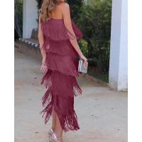 Vestidos asimétricos con flecos en los hombros, moda entre las mujeres - details 9