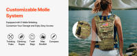 SucceBuy Mochila de hidratación, vejiga de agua de TPU de 3 litros, mochila táctica Molle para senderismo con almacenamiento para hombres y mujeres, mochila hidráulica para senderismo, correr, ciclismo, camping - details 4