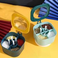 Caja de condimentos 4 en 1, cuchara a prueba de humedad, tarro de especias, organizador de cocina con múltiples compartimentos, suministros de cocina, gran oferta - details 1