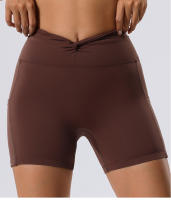 Pantalones Cortos De Deporte Para Mujer, Pantalones De Yoga De Cintura Alta Con 2 Bolsillos Laterales, Mallas Cortas De M - details 8
