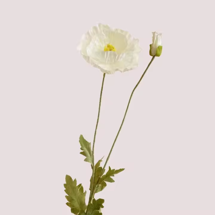 Ramo de novia, amapolas falsas grandes, hermosa rama de amapolas de alta calidad, regalo de flores artificiales DIY de lujo - 1