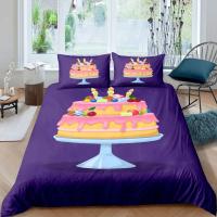 Cubierta de Edredón con Diseño de Rey y Reina de Pasteles de Dibujos Animados para Cama de Niños Regalo de Cumpleaños Polyester Set de Muebles de Dormitorio con Helado y Cupcake - details 9