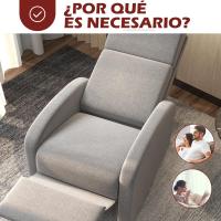 Sillón Relajable Manual Almohada de Lino Sintético Respaldar Alto Carga de 120kg - details 6
