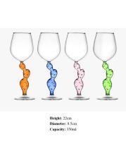 Copa de Vino de Cristal Estilo INS 350ml Rojo, Ámbar, Verde, Morado Juego de Gafas de Vino para el Hogar - details 0