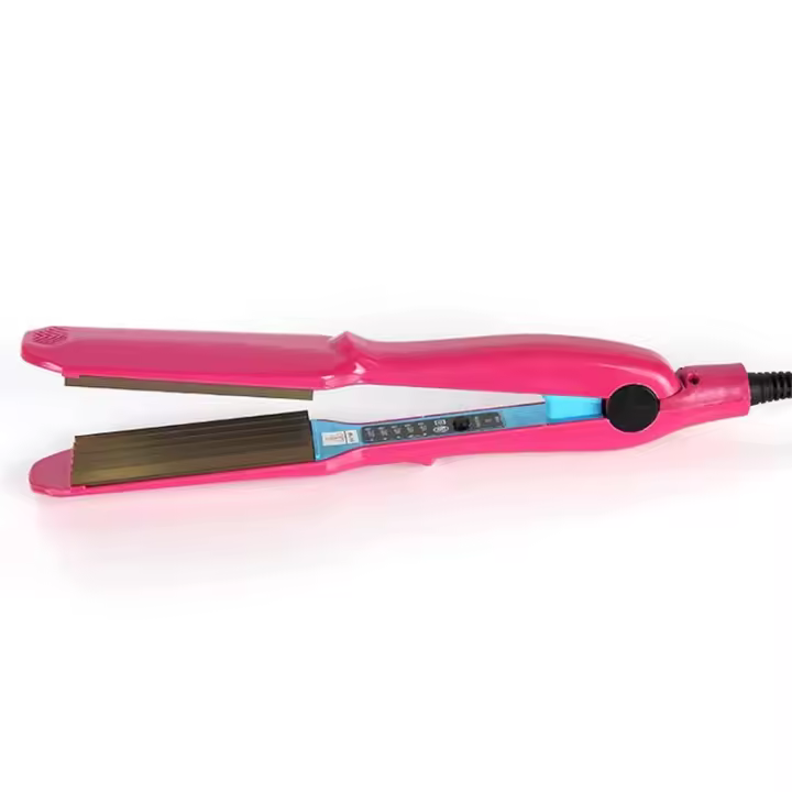 Hierro Crimped de Hierro Corrugado Alisador de Cabello Plano y Ondulado Eléctrico - 1