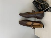 Francés retro hebilla de una palabra Mary Jane zapatos boca ligera cabeza cuadrada tacón grueso solo zapatos pequeños zapatos de cuero - details 7